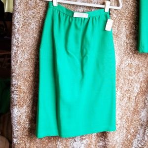 Kelly green midi skirt 12 Linen look! 80s